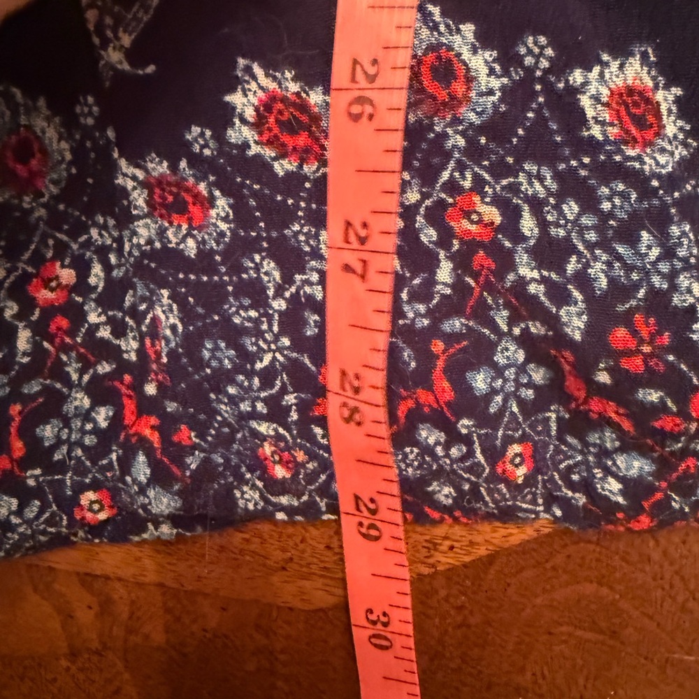 Xhilaration Navy Boho Wide Leg Jumpsuit Medium Floral Print - Picture 10 of 10